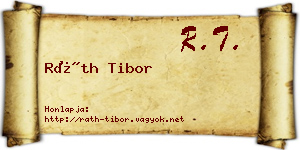 Ráth Tibor névjegykártya