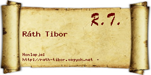 Ráth Tibor névjegykártya